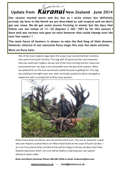 Newsletter - Kuranui - Wilderness Lodge and Trophy Park