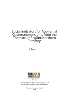 Social Indicators for Aboriginal Governance: Insights from