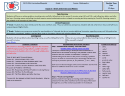 Topic 8 &ndash; Work with Time and Money