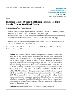 Enhanced Bonding Strength of Hydrophobically Modified Gelatin