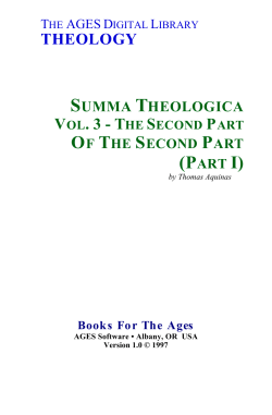 Summa Theologica Vol. 3 - Briarchase Missionary Baptist Church