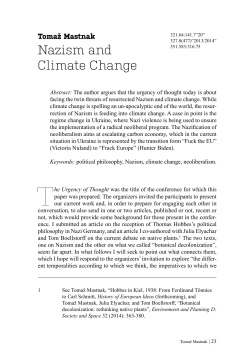 23 / Tomaž Mastnak, Nazism and Climate Change