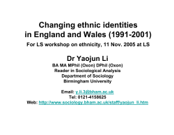 Changing ethnic identities in England and Wales (1991