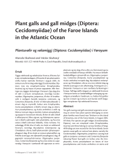 Plant galls and gall midges (Diptera: Cecidomyiidae) of the Faroe