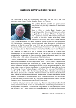 in memoriam gerard van thienen (1939-2015)