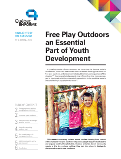 Free Play Outdoors an Essential Part of Youth