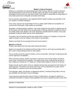 Skater`s Code of Conduct - Silver Blades Skating Club