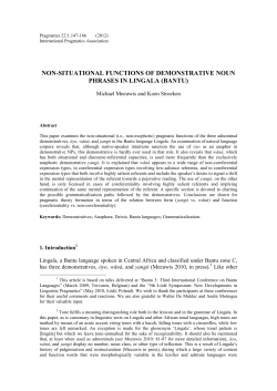 NON-SITUATIONAL FUNCTIONS OF DEMONSTRATIVE NOUN