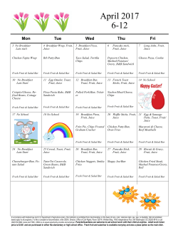 6-12 April 2017 Menu