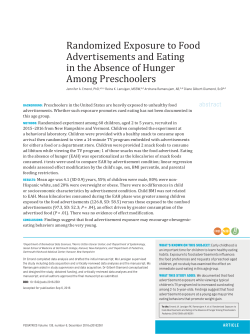 Randomized Exposure to Food Advertisements and