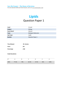Lipids 1 - SAVE MY EXAMS!
