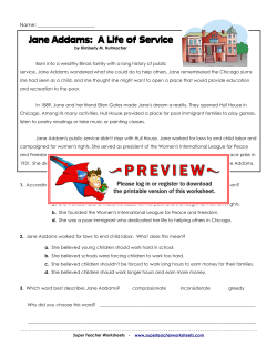 Jane Addams - Super Teacher Worksheets