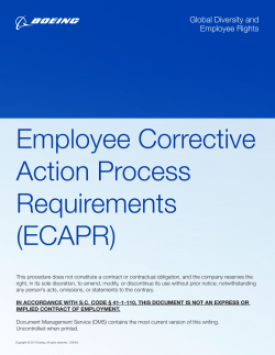 Employee Corrective Action Process Requirements (ECAPR)