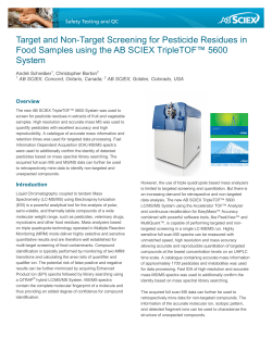 Target and Non-Target Screening for Pesticide Residues in