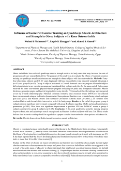 Influence of Isometric Exercise Training on Quadriceps Muscle