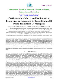 Co-Occurrence Matrix and Its Statistical Features as an