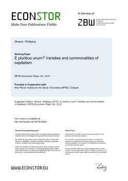 E Pluribus Unum? Varieties and Commonalities of Capitalism