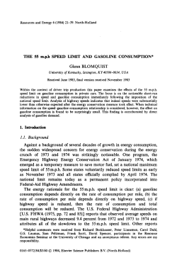 THE 55 mph SPEED LIMIT AND GASOLINE CONSUMPTION