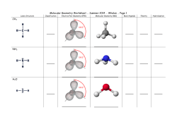 Molecular Geometry Worksheet &hellip; Summer 2014 &hellip; Whelan