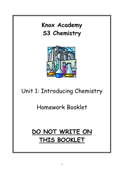 Homework Booklet