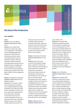 BA (Hons) Film Production - University of Winchester