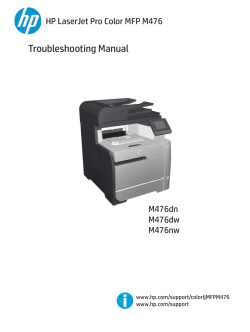 HP LaserJet Pro Color MFP M476 Troubleshooting Manual