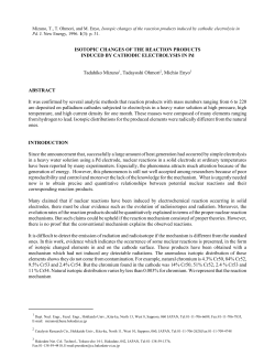ISOTOPIC CHANGES OF THE REACTION - LENR-CANR