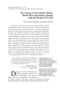 The Energy Crisis and the Media: Mobil Oil Corporation`s Debate