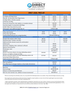 Z d LEGAL PRICE LIST - Direct Legal Support