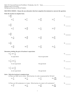 Math 105 Classwork/Homework WorkSheet ( Wednesday