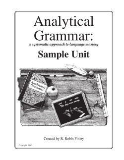 Analytical Grammar sample unit