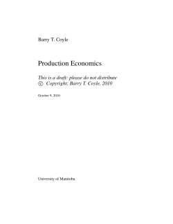 Production Economics - University of Manitoba
