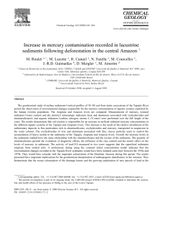 Increase in mercury contamination recorded in lacustrine