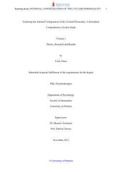 INTERNAL CONFIGURATION OF THE CYCLOID PERSONALITY 1
