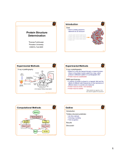 Protein Structure Determination - Princeton CS