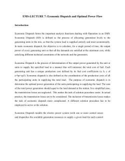 EMS-LECTURE 7: Economic Dispatch and Optimal Power Flow