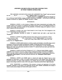 Lease for construction of wind turbine generators