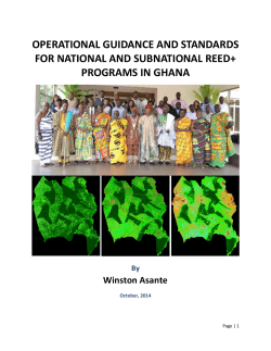 operational guidance and standards for national and subnational