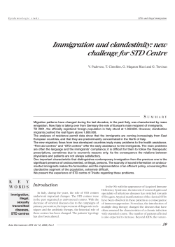 Immigration and clandestinity: new challenge for STD Centre