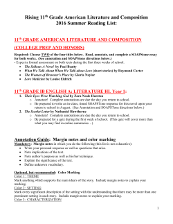 Rising 11th Grade American Literature and Composition 2016
