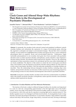 Clock Genes and Altered Sleep&ndash;Wake Rhythms: Their Role in the
