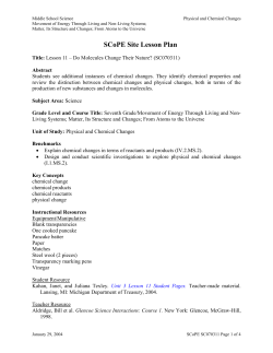 Do molecules change thier nature lesson plan