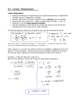 8.1 Linear Regression