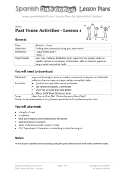 Past Tense Activities - Lesson 1