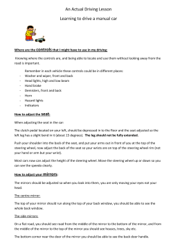 An Actual Driving Lesson Learning to drive a manual car