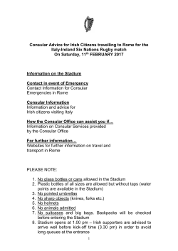 Consular Advice for Irish Citizens travelling to Rome for the Italy