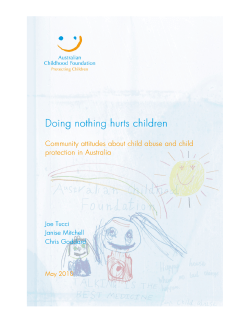 Doing Nothing Hurts Children - Australian Childhood Foundation