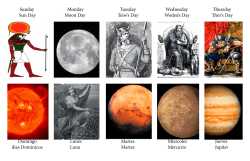 Sunday Sun Day Domingo dies Dominicus Monday Moon Day