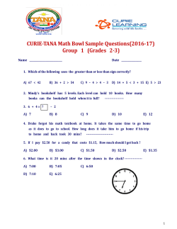 CURIE-TANA Math Bowl Sample Questions(2016