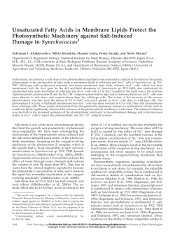 Unsaturated Fatty Acids in Membrane Lipids